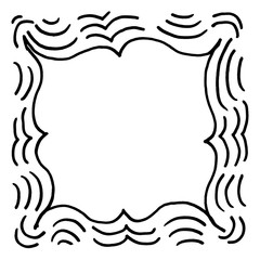 Hand drawn square frame in doodle style.