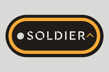 Military Token. Emblem of Soldier. Army Badge. Design Elements for Military Style Jackets Shirt and T-Shirts