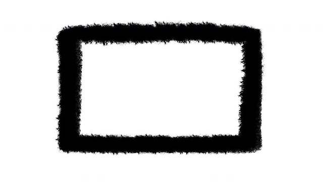 Ink spray animated frame template, stop motion border design