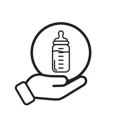 hand holding a bottle of milk