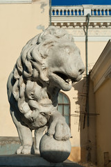Lion traditional sculptures in Odesa streets, Ukraine