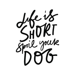 Dog mom. Hand lettering illustration for your design