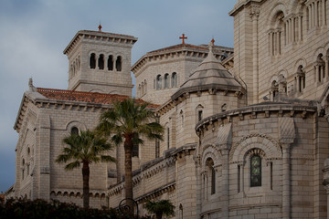 Fototapeta premium beautiful cathedral of monaco at sunset