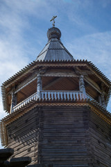 Fototapeta na wymiar Church Dmitry Mirotochivogo is a unique monument of Russian wooden architecture
