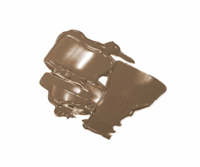 Paint. The puddle of an oil paint spill isolated over the white background. Paint Puddle Spill. Spilled paint. Brush stroke.