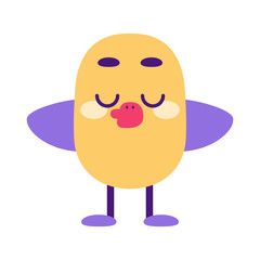 Happy colored bird comic cartoon - Vector illustration