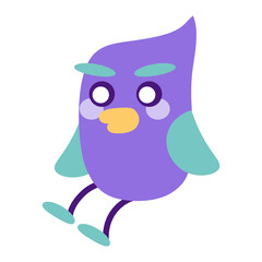Happy colored bird comic cartoon - Vector illustration