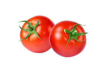 Perfect whole tomatoes isolated on white background. Ready for clipping path.