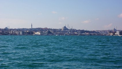 Fototapeta premium Panorama of Istanbul from Bosphorus 