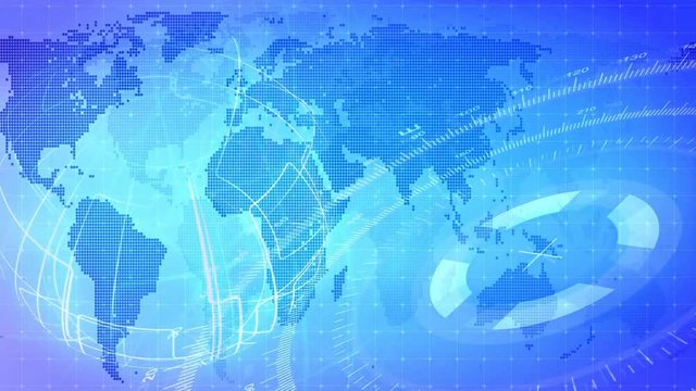 Digital world map moving background