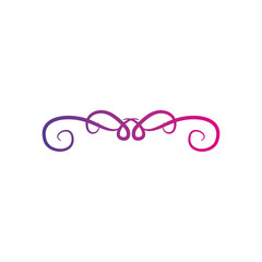decorative swirl icon over white background, flat style