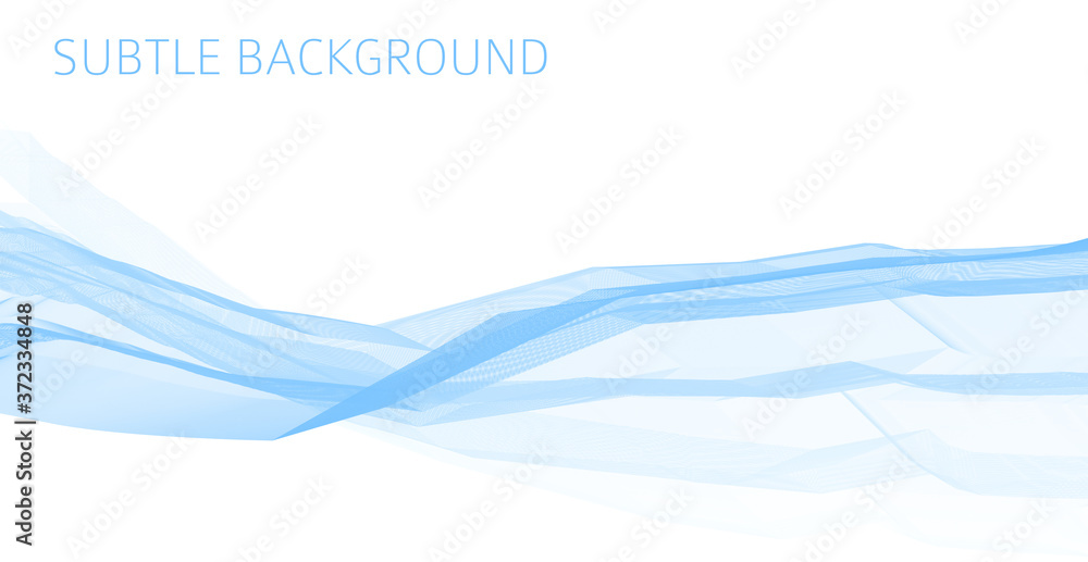 Poster light blue thin polygonal lines on white background. subtle graphics