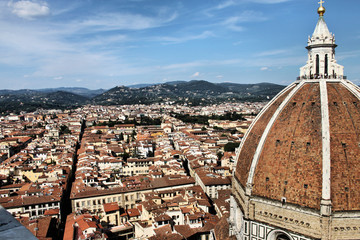 Fototapeta na wymiar An aerial view of Florence in Italy