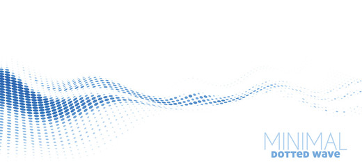 Minimal blue dotted wave, Simple vector graphics