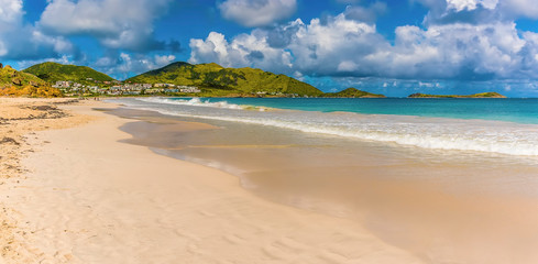 A view along Orient beach in St Martin towards the headland © Nicola