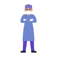 Isolated happy doctor cartoon. Doctor icon - Vector