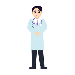 Fototapeta premium Isolated happy doctor cartoon. Doctor icon - Vector
