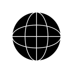 global sphere icon, silhouette style