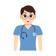 Fototapeta premium Isolated happy doctor cartoon. Doctor icon - Vector