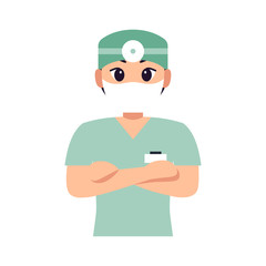 Isolated happy doctor cartoon. Doctor icon - Vector