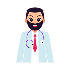 Isolated happy doctor cartoon. Doctor icon - Vector