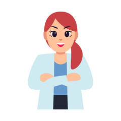 Isolated woman doctor cartoon. Medical profesional - Vector