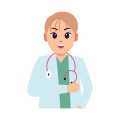 Fototapeta premium Isolated happy doctor cartoon. Doctor icon - Vector