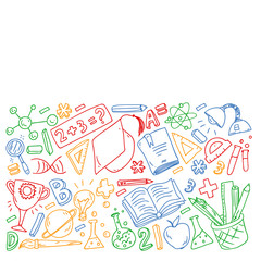 Back to School Supplies. School online e-learning, internet education. College, university.