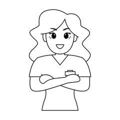 Isolated woman doctor cartoon. Medical profesional - Vector