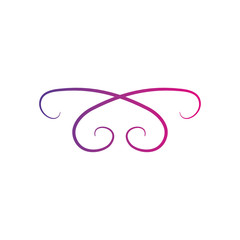 crossed swirls decoration icon, flat style