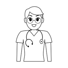 Fototapeta premium Isolated happy doctor cartoon. Doctor icon - Vector