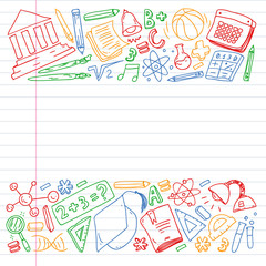 Back to School Supplies. School online e-learning, internet education. College, university.