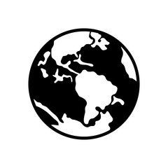 earth planet icon, silhouette style