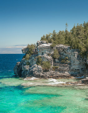 Grotto At Bruce Peninsula National Park In Ontario, Canada