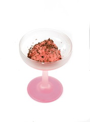 strawberry ice cream ball isolated on white background