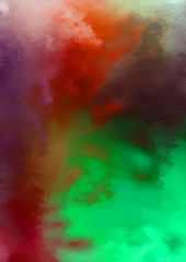 Abstract colorful watercolor on white background. Digital art painting.