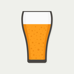 Glass of beer icon on white background