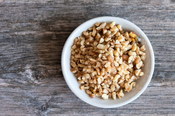 Chopped Walnuts in a Bowl