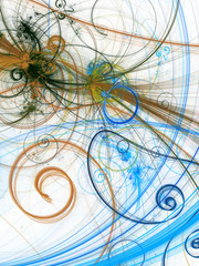 blue abstract fractal background 3d rendering illustration