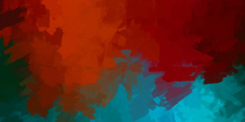 Creative background. Painted composition with vibrant brush strokes. Textured colorful painting. Paint brushed wallpaper.