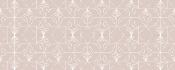 Luxury geometric seamless pattern with striped rhombuses. Elegant stylish thin linear texture.