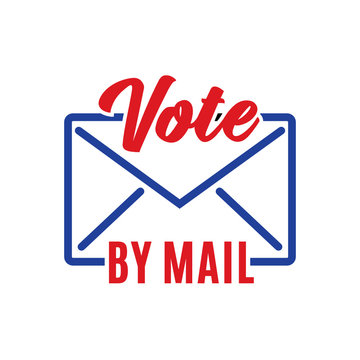 Vote By Mail Envelope Postal Letter Icon Symbol Vector Illustration Background
