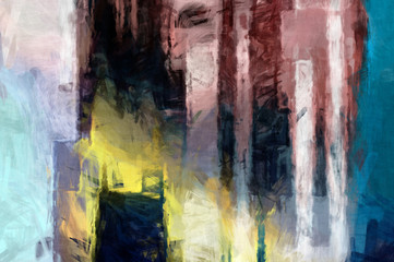 Rough brushstrokes on abstract background. Brush painting. Color strokes of paint. Unique wall art. Modern art on canvas. Colorful contemporary artwork.