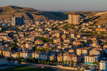 A view from the historical city town of Nevsehir. photo taken from old castle