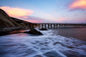 Fototapeta premium Gaviota coast at Sunset