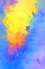 Abstract background of colorful brush strokes. Brushed vibrant wallpaper. Painted artistic creation. Unique and creative illustration.