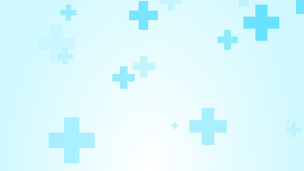 Medical white blue cross pattern background.