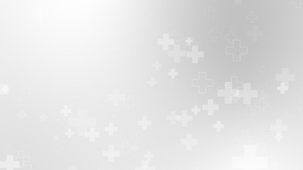 Abstract medical white gray cross pattern background.