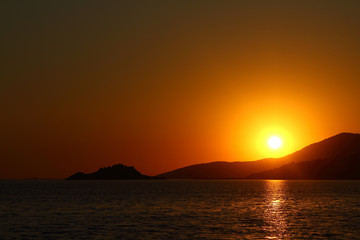 Sunset over the lake. 