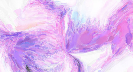 Modern brush strokes painting. Watercolor abstract painting with pastel colors. Soft color painted illustration of calming composition for poster, wall art, banner, card, book cover or packaging.